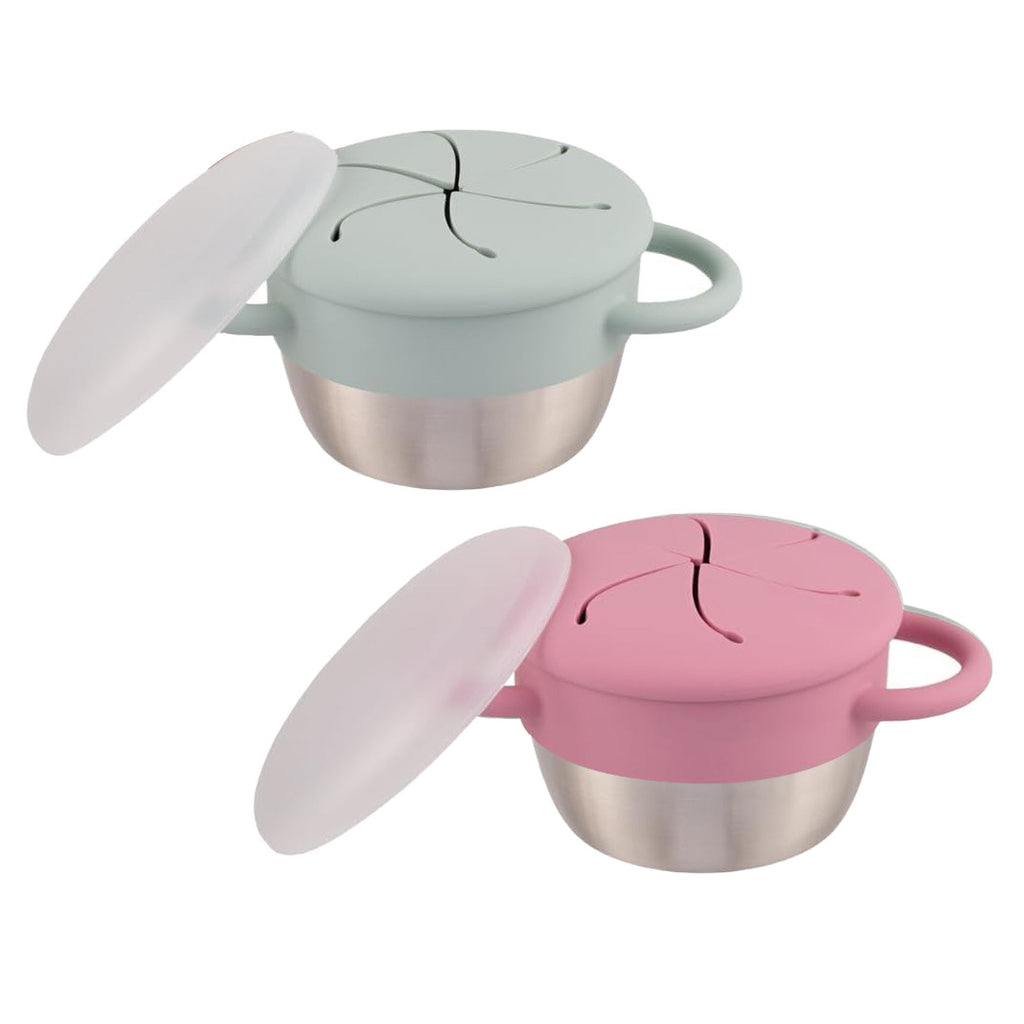 New Silicone Snack Cup with Detachable Stainless Steel Spill-Proof Container