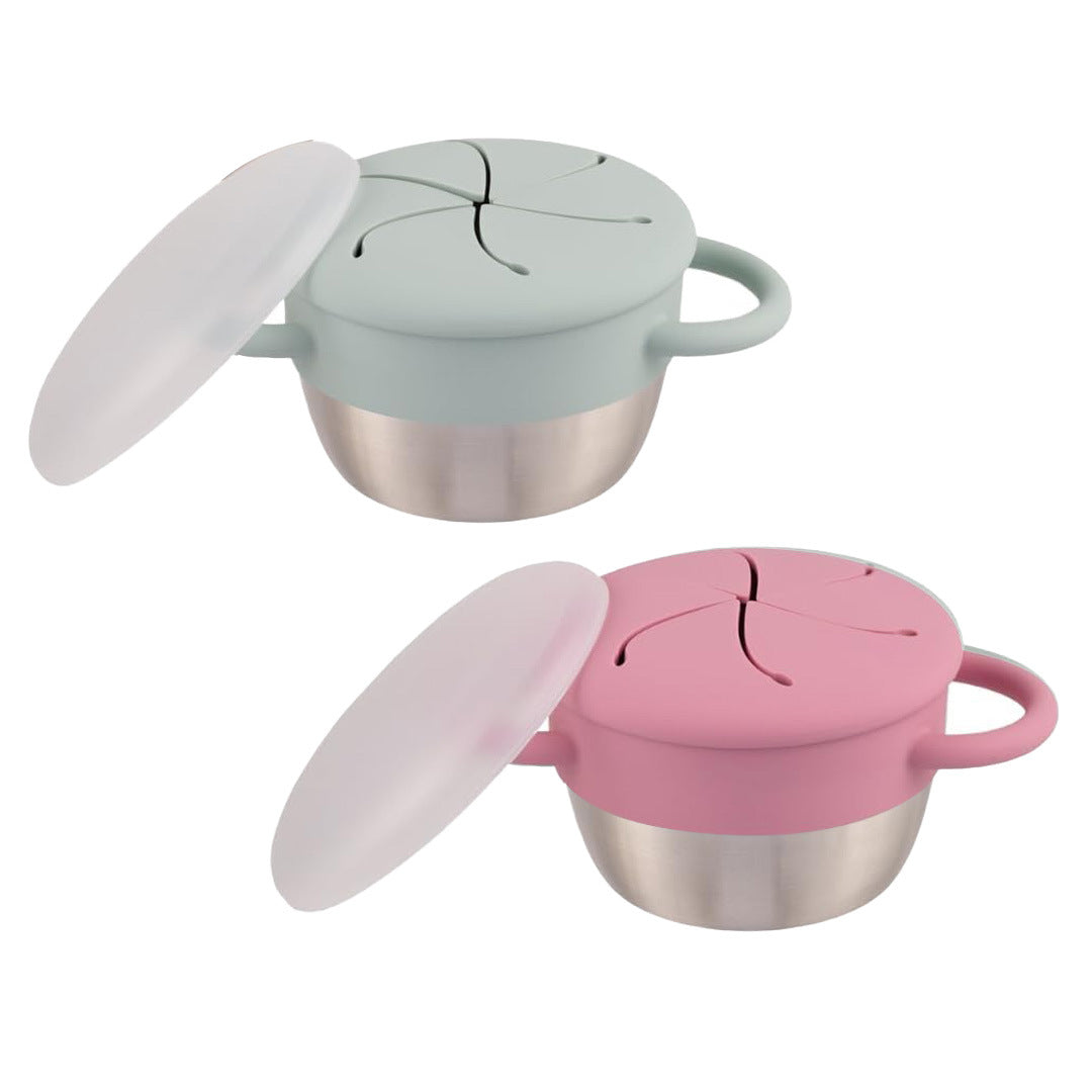New Silicone Snack Cup with Detachable Stainless Steel Spill-Proof Container