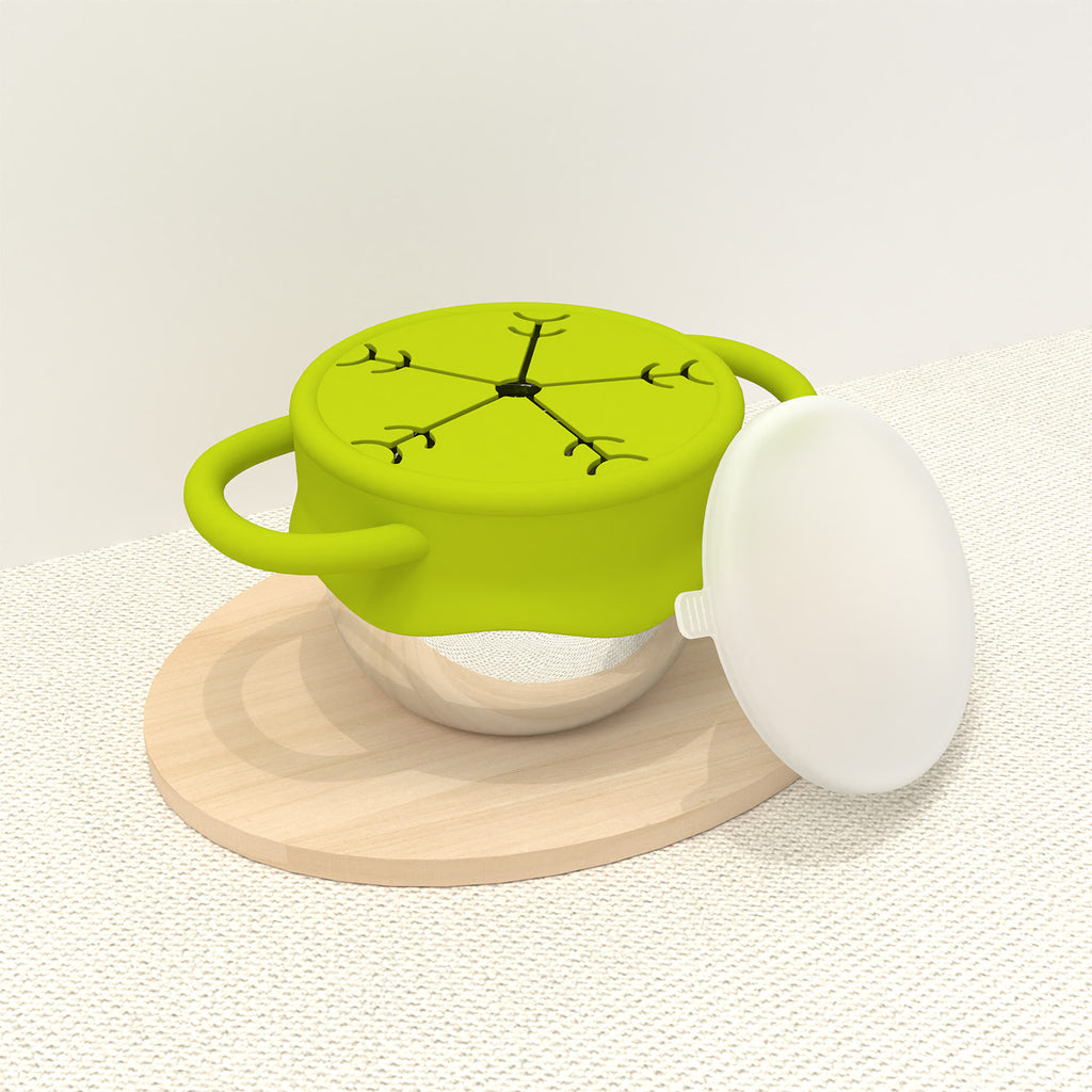 New Silicone Snack Cup with Detachable Stainless Steel Spill-Proof Container