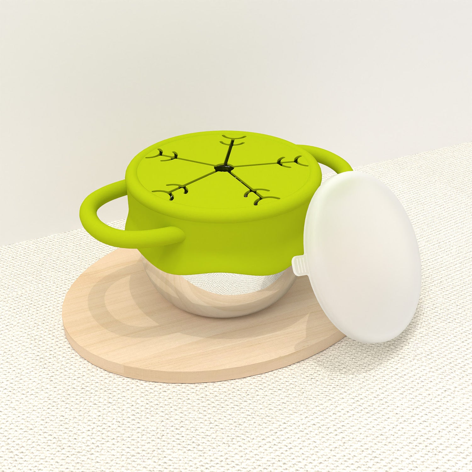 New Silicone Snack Cup with Detachable Stainless Steel Spill-Proof Container
